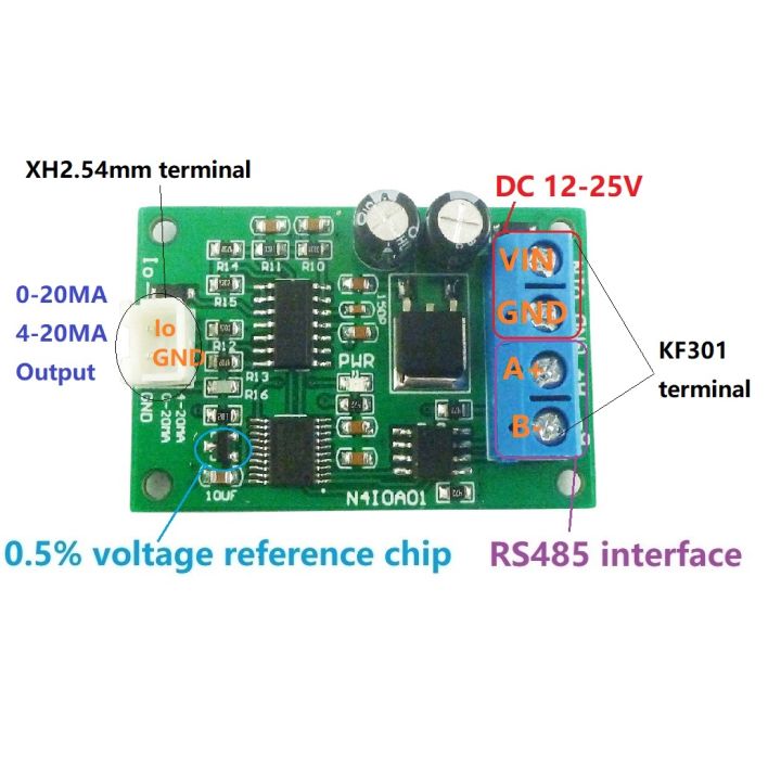 Dc 12v Dac Module Rs485 To 4-20ma/0-20ma Current Generator Pwm To Current Analog Converter Modbus Rtu Module
