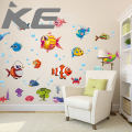 【IKE】Cartoon Underwater World Wall Stickers for Kids Children's Room Bedroom Decoration Removable Waterproof Wallpapers. 