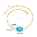 LUXUSTEEL New 20cm+3cm Extender Link Chain Bracelets Female Gift Blue/Red/Light Pink/Black Stone Bracelets Bangles Bijoux Party. 