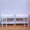 Dollhouse Bunk Bed Multifunctional Solid Scale 1:12 Miniature Funiture Decor Bunk Bed for Girls. 