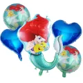 5 Pcs Mermaid Foil Balloon Pack - Themed Birthday Party Balloons for Kids - Party Decorations Mermaid Tail Design. 
