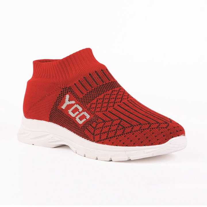 YOO Knitted Red Casual Shoes for Women - CINDERELLA