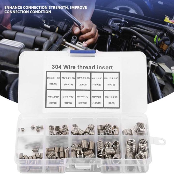 150Pcs%20Thread%20Repair%20Inserts%20M3%20M4%20M5%20M6%20M8%20Stainless%20Steel%20Heli%20Coil%20Thread%20Repair%20Insert%20Wire%20Thread%20Insert%20Assortment%20-%20Image%202