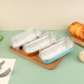【Special offer】 10Pcs Reusable Rectangle Aluminum Foil Tin Cup with Lids Pudding Cake Mold Dounp.