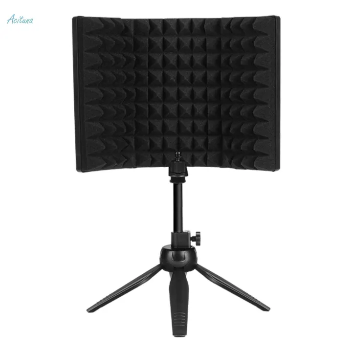 Foldable%20Compact%20Microphone%20Isolation%20Shield%20with%20Tripod%20Stand,%20Studio%20Mic%20Sound%20-%20Image%203