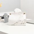 EHONGHONG PU Leather Marble Tissue Box Chic Container Bag Napkin Holder Cover Car Towel Tissue Cases Home Desktop Decoration 1pc. 