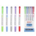 【Hot】 5 Colors/Box Double Headed Highlighter Pen Set Fluorescent Markers Highlighters Pens Art Marker Japanese Cute Kawaii Stationery. 