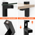 2 Pcs Wood/Glass Shelf Bracket for 3-28mm Thick Shelves,Black. 