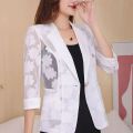 Small Suit Jacket for Women Spring and Summer All-Match High-Grade Top-Selling Product Fashion Western Style Top Grade 3/4 Sleeve Suit Sun Protection Shirt. 