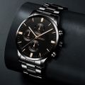 New LX217 Stainless Steel / Leather Luxury Men Watch Quartz Analog Business Chain Casual Wrist Dial GenX Watches For Boys Gents Black Mix PRM. 