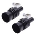 FORIDE 2X Aluminum Turbo Sound Whistle Exhaust Pipe Tailpipe BOV Blow-Off Valve Simulator Black (Size XL). 