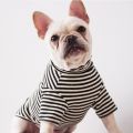 A Spring Summer Pet Dog Shirt Fashion Striped Short Sleeve High Collar Cotton Shirt Universal Dog Clothes For Most Dogs. 