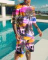 Hawaii Men's Clothing 2 Piece Set Sports Suit Oversized T-shirt Hip Hop Swimming Pants 3D Streetwear Casual Tracksuit. 