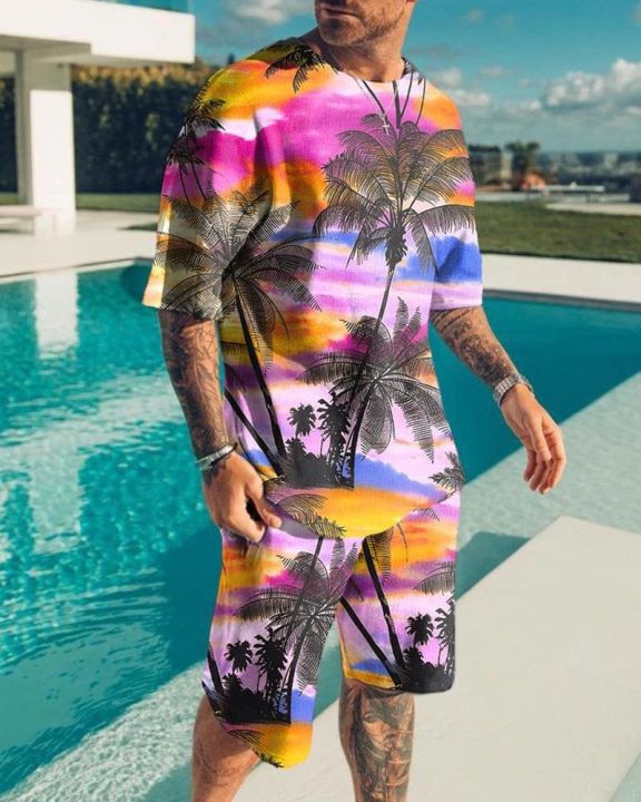 Hawaii%20Men's%20Clothing%202%20Piece%20Set%20Sports%20Suit%20Oversized%20T-shirt%20Hip%20Hop%20Swimming%20Pants%203D%20Streetwear%20Casual%20Tracksuit%20-%20Image%203