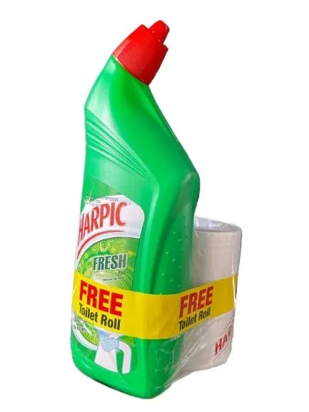 Harpic Toilet Cleaner Pine Fragrance - 750ml + Free Toilet Roll