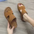 【ZOSR】Women Wedges Sandal Ladies Retro Non-slip Hollow Out Peep Toe Plus Size Sandals Women shoes. 