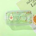 High-Profile Figure Cute Peach Quicksand Pencil Case Girl Heart Creative Sequins Korean Simple Quicksand Stationery Box. 