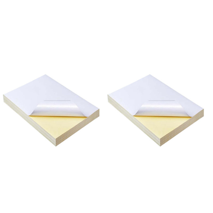 100 Sheets A4 White Self Adhesive Waterproof Sticker Label Glossy Paper ...