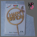 wooden & plastic Happy birthday cake topper. 