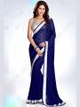 plain saree with Silver Border. 