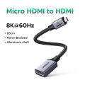 UGREEN Micro HDMI-Compatible to HDMI-Compatible Adapter 4K/60Hz 3D for GoPro Hero 7 Raspberry Pi 4 Sony Nikon Braided Cable 4K. 