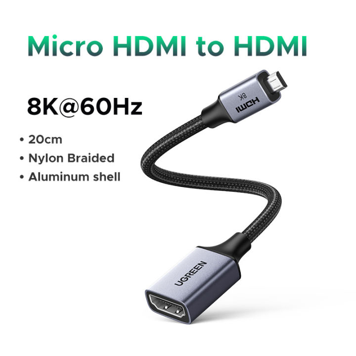 UGREEN%20Micro%20HDMI-Compatible%20to%20HDMI-Compatible%20Adapter%204K/60Hz%203D%20for%20GoPro%20Hero%207%20Raspberry%20Pi%204%20Sony%20Nikon%20Braided%20Cable%204K%20-%20Image%209