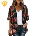 Women Beach Cover Up Floral Print Sun Protection Beach Cover-up Top for Women Lightweight Breathable Quick-drying Beach Cover Up. 