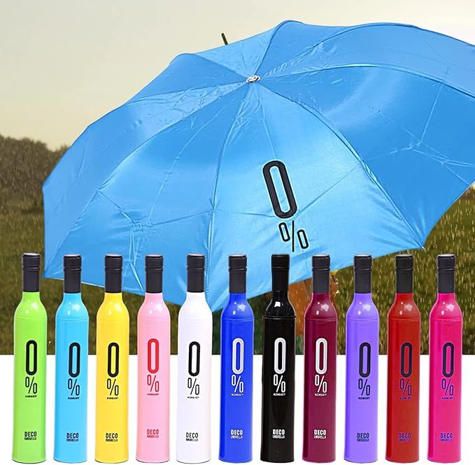 New Double Layer Folding Portable Wine Bottle Umbrella with Bottle Cove (LSW)