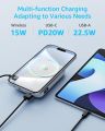 Magnetic Wireless Power Bank 10000mAh Foldable Stand Battery Pack Portable Charger Compatible with MagSafe for 12/13/14/15 Series. 