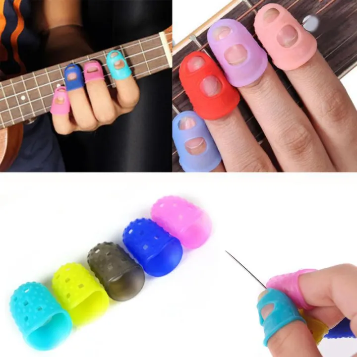 1 and 4 piece Guitar Fingertip Protectors Rubber Guard with Finger Protector Covers Caps for Paperwork, Cutting, Wax Carving, Guitar Playing and Office Supplies Tasks Guitar accessories Silicone Guitar Finger Guards Guitar Fingertip Protection Covers Caps