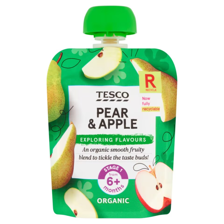 Tesco Pear & Apple Baby Pouch 70g