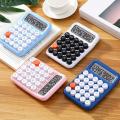 Mechanical Switch Calculator Cute 12 Digit LCD Display Retro Round Keys Automatic Shutdown Calculator Student Calculator. 