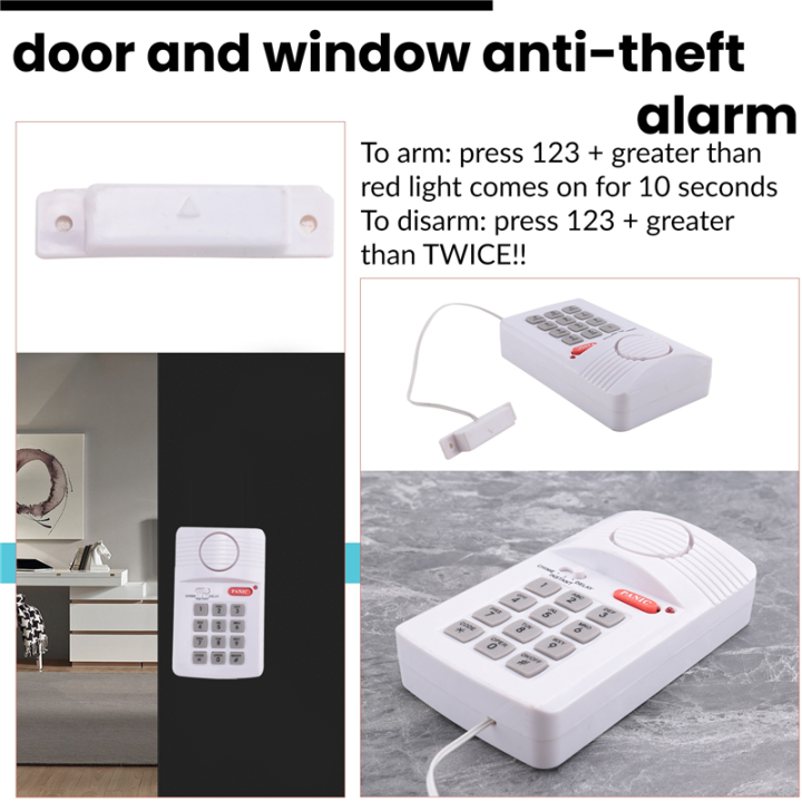 SptrryLoud Wireless Door Alarm Security Pin Panic Keypad for Home ...