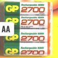 GP Battery 1.2V Ni-MH Rechargeable AA Batteries (A-COPY) - Pack of 4PCS. 