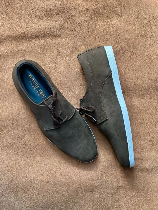 Men%E2%80%99s%20Olive%20Green%20Suede%20Nubuck%20Cow%20Leather%20Casual%20Derby%20Shoe%20-%20Image%202