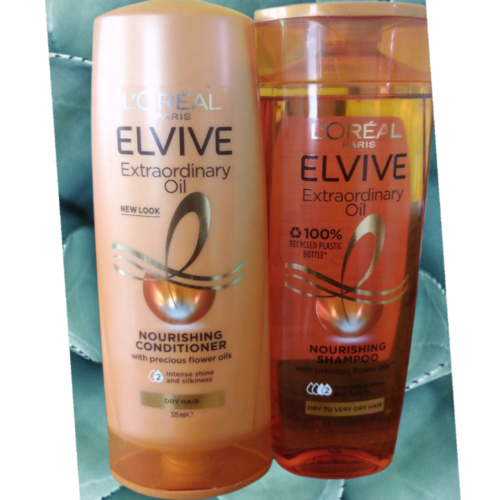 L'OREAL paris elvive extraordinary  oil nourishing shampoo and conditioner DRY HAIR ( 400ml + 325ml ) uk