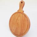 Wooden Pizza Serving Plate with Handle Round 10*10 Inches Modern Kitchen & Dining Brown Color Cutting Board for Home Restaurant. 