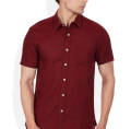 Men's Boy’s Linen Short Sleeve Black Blue Maroon Shirts Casual CHCF. 