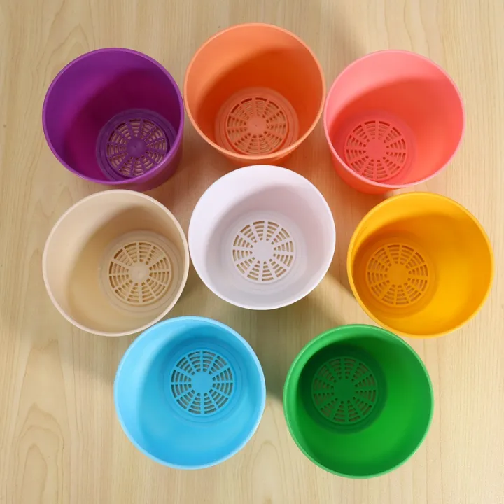 8%20Pcs%204%20inch%20Small%20Plant%20Pots%20Colorful%20Plastic%20Flower%20Pots%20Indoor%20Plant%20Pots%20for%20Office%20House%20Desk%20with%20Pallet/Trays%20(Blue,purple,green,beige,white,pink,orange,apricot)%20-%20Image%206