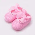 Lace Flower Bows Baby Shoes Cute Floral Cotton Anti Slip Newborn First Walkers Soft Sole Princess Baby Girl Shoes. 