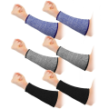 3 Pairs Arm Protectors Black & Blue & Gray HPPE for Thin Skin and Bruising Cut Resistant Forearm Sleeve Level 5 Arm Burn Protection Sleeve. 