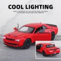 1:32 Dodge Challenger Hellcat Die Cast Metal model car Pull Back Hellcat Car With Light and Music Hellcat Toy Car Collectible Model Cars,for Boys. 