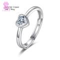 Vogue 1pcs/2Pcs Romantic Couple Wedding Ring Charm Heart Zircon Adjustable Rings for Men Women Girls Endless Love Jewelry Engagement Party Gift. 