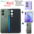 BLKNAIM 4in1 Phone Case For VIVO Y17S Soft Silicone Case+ tempered glass+Lens Film+Back film. 