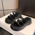 Women's Platform Sandals, Slip on Flat Sandal, Slip on Slippers Lightweight Open Toe Slide Sandals Adjustable Buckle for Pool, Traveling, Street , 39. 