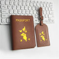 Passport Cover Portable Label Passport Cover Baggage Tag Travel Accessories PU Leather Luggage Tag. 