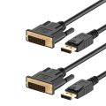 NAMUNY 2X DisplayPort (DP) to DVI Cable, Gold Plated, 6 Feet. 