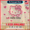 Hello Kitty Wall Sticker Acrylic 3D Solid Crystal Hello Kitty Wall Decoration Stickers Office Decoration Ideas. 