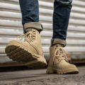 【WEJA】Men Martin Boots Hight-top Zipper Martin Boots Casual Shoes Soft Breathable Ankle Boots. 