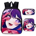 Anime Oshi No Ko Backpack Shoulder Bags Pen Bag 3pcs Set Catoon Girl Ai Hoshino School Bags Girls Bookbag Children Daily Daypack. 